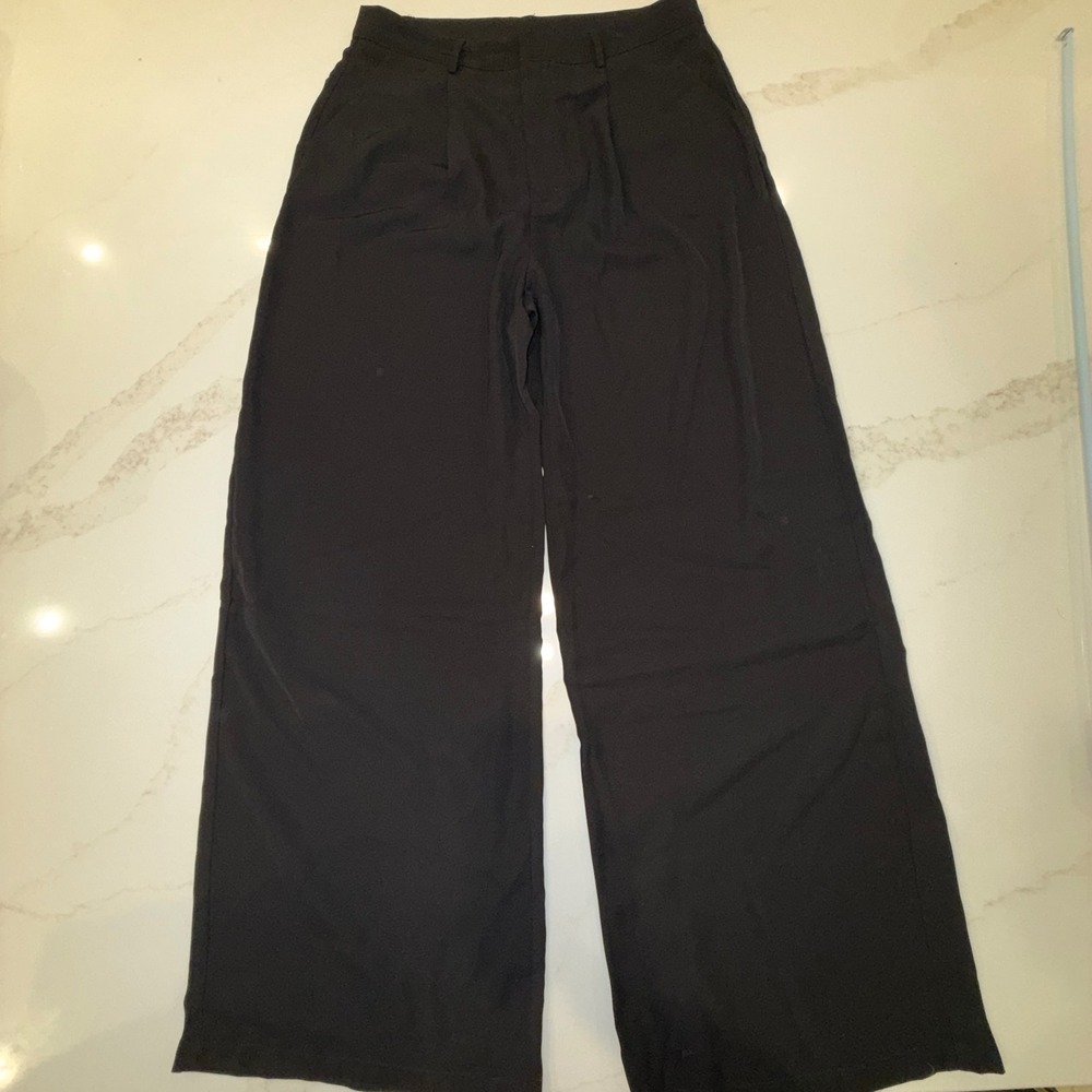 Cider Black Wide Leg Trousers High Waisted Pleated Pants XL CD20230519316207RS